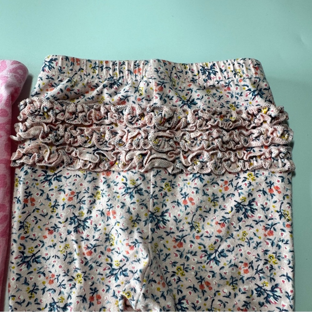 Bundle of Baby Girl Pants Size 12-18 Months Pink Baby Gap Old Navy Ruffle Floral - Picture 12 of 15